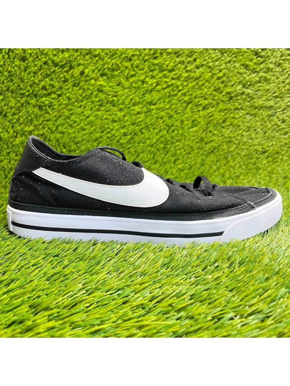 Nike Court Legacy Canvas Mens Size 9.5 Black Athletic Running Shoes Sneakers